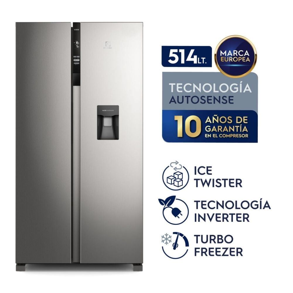 Refrigeradora Electrolux 514LT Side by Side ERSA53V2HDS